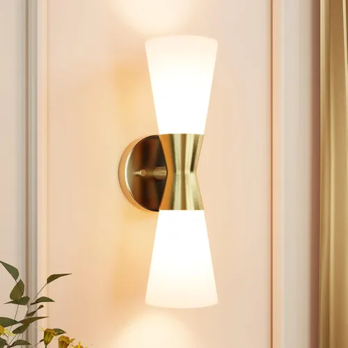 Miniatura 23 de Juego de 2 apliques de pared negros modernos, apliques de pared interiores hacia arriba y hacia abajo, lámpara de pared interior de mediados