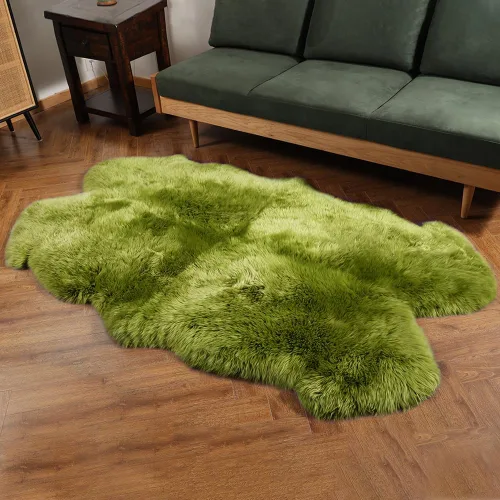 Miniatura 21 de LLB Alfombra de Área de Piel de Oveja Genuina Alfombra de Lana Alfombra de Piel Alfombra de Piel Esponjosa y Peluda para Sala de Estar Dormitorio