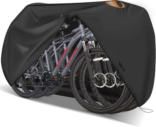 Miniatura 10 de Zettum Funda de bicicleta para 1 bicicleta, 600D, para almacenamiento al aire libre, impermeable y resistente, funda de bicicleta para bicicleta