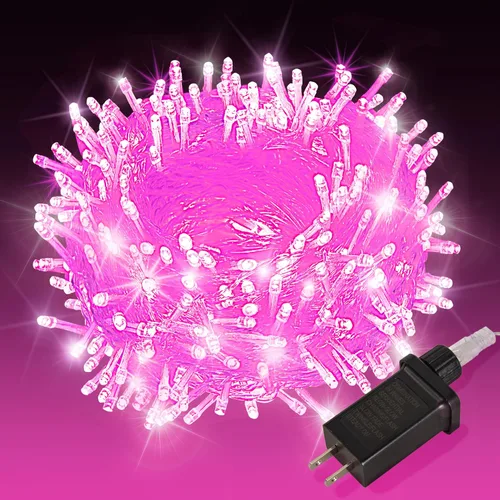 Miniatura 8 de Etinga Guirnalda de 100 luces LED rojas de 33 pies, luces de hadas enchufables con 8 modos de iluminación, luces decorativas impermeables