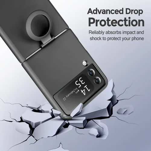 Miniatura 5 de Funda delgada de goma para Samsung Galaxy Z Flip 4, funda de teléfono para z4 flip lanzada 2022 (SM-F721U, SM-F721U1), funda protectora a prueba