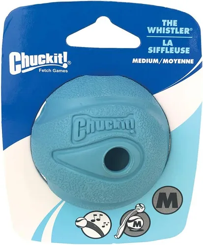 Chuckit! The Whistler Ball - Juguete para perro, mediano (2.5 pulgadas de diámetro) para perros de 20 a 60 libras, paquete de 1