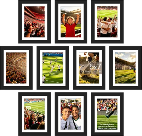 Miniatura 13 de upsimples Juego de 10 portarretratos de 4 x 6, para exhibir fotos de 3.5 x 5 con paspartú o 4 x 6 sin marco de fotos, collage para pared o mesa