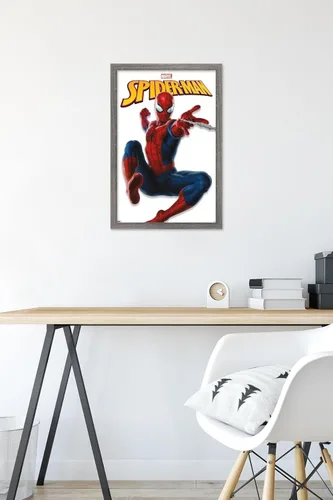 Miniatura 6 de Trends International Marvel Comics - Póster de pared de la serie Spider-Man, 22.4 pulgadas de largo x 14.7 pulgadas, versión enmarcada de madera