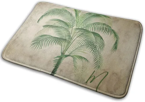 Alfombra de baño vintage tropical con palmeras, suaves, absorbentes, lavables a máquina, de secado rápido, cómoda para baño, ducha, 30 x 18 pulgadas