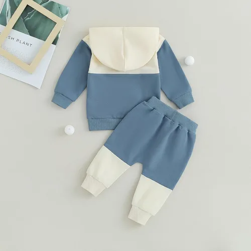 Miniatura 162 de Conjunto de ropa de otoño e invierno para bebé y niño, sudadera larga con capucha y pantalones para niños pequeños, 6, 12, 18, 24 meses, 2T