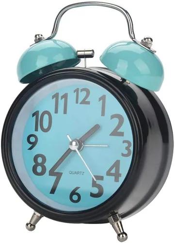 Miniatura 4 de Boquite Reloj despertador, reloj despertador mecánico, doble ultra silencioso reloj despertador mecánico movimiento de cuarzo escritorio mesa reloj