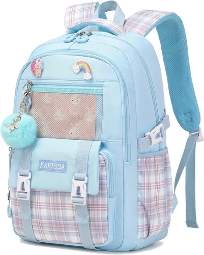 AO ALI VICTORY Mochilas para laptop de 15.6 pulgadas, linda mochila escolar para niños, mochila universitaria, bolsas grandes para mujeres, Azul