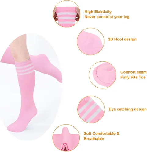 Miniatura 5 de Simplicity Conjunto de disfraz clásico de 4 capas de tul con falda tutú con calcetines de tubo para mujer