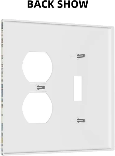 Miniatura 905 de Placa Decorativa de Pared de Granja Rústica con Cuerno de Madera para Puerta de Granero 1 Banda Duplex Cubiertas de Toma Eléctrica Soltera
