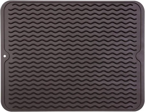 Miniatura 85 de MicoYang Alfombrilla de silicona para secado de platos para múltiples usos, fácil de limpiar, ecológica, resistente al calor, alfombrilla