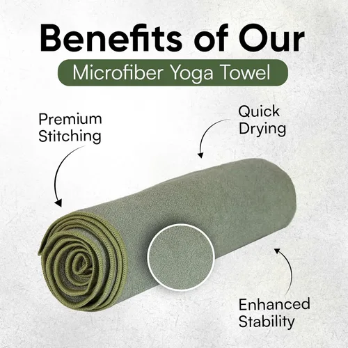 Miniatura 4 de Toalla para Esterilla de Yoga – Toalla de Yoga de Microfibra de Doble Cara – Toalla de Yoga Caliente Absorbente del Sudor Antideslizante – Ligera
