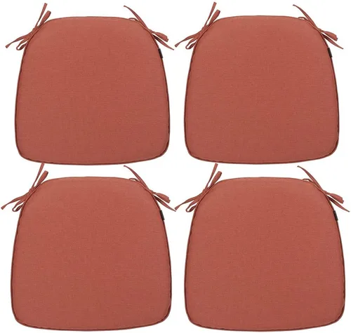 Miniatura 17 de Magpie Fabrics Juego de 2 cojines para sillas de exteriores e interiores de 17 x 16 x 2 pulgadas con lazos, impermeables, para todo tipo de clima