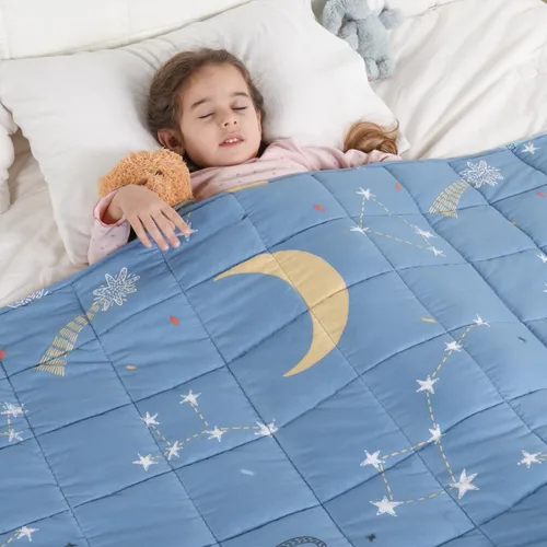 Miniatura 11 de Kivik Manta con peso de 3 libras, transpirable, pequeña y pesada, para dormir y relajarse, para cama, sofá, hogar, escuela, lavable a máquina