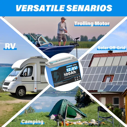 Miniatura 7 de 12 V/100 Ah Batería de litio LiFePO4 - Batería BCI Grupo 24, 15000 ciclos, células cilíndricas de grado A+ incorporadas y BMS de 100 A, ideal