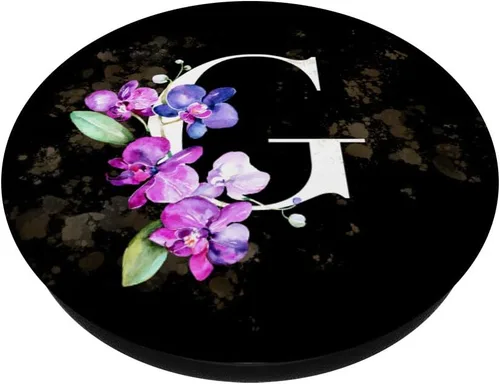 Miniatura 2 de Orchids Plants Flower - Soporte para teléfonos y tabletas, diseño de letra G, color negro, Negro