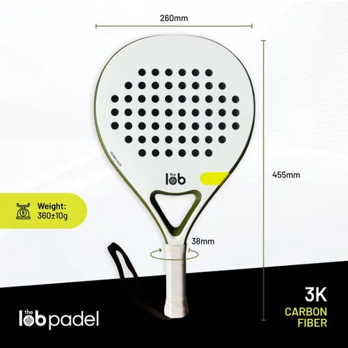 Miniatura 9 de Pala de pádel de fibra de carbono 3K de forma redonda para hombres y mujeres - Potencia y control de precisión, durabilidad, personalizable Verde