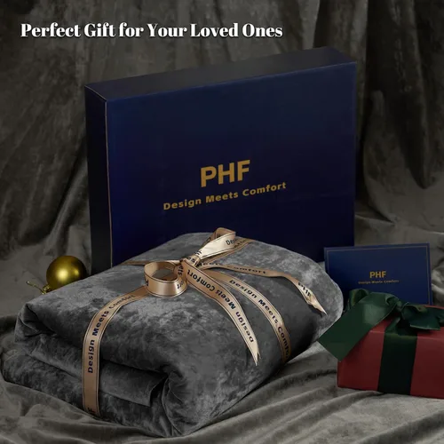 Miniatura 6 de PHF Sábana bajera de terciopelo Truly Velvet tamaño Queen, lujosa sábana inferior de forro polar supersuave y acogedora con bolsillo profundo de Gris