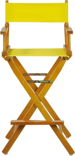 Miniatura 6 de Casual Home - Silla de director de 30 in, marco de roble miel con lienzo amarillo, altura de barra