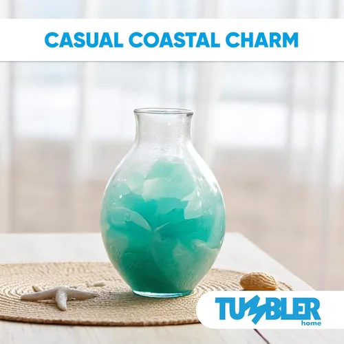 Miniatura 3 de Tumbler Home Vidrio de Mar para Manualidades, Decoración y Relleno de Jarrones, 25oz de Piezas de Vidrio Marino Esmerilado Aguamarina y Menta