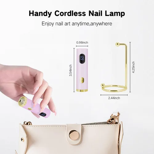 Miniatura 7 de Lámpara de uñas LED UV, mini luz UV manos libres para uñas de gel, lámpara de uñas portátil de curación flash para uñas acrílicas, soporte