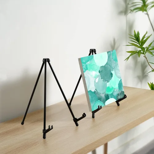 Miniatura 6 de ARTIFY - Caballete de mesa de 14 pulgadas, caballetes de mesa de acero negro para exhibición, trípode para lienzo, pinturas, carteles, carteles