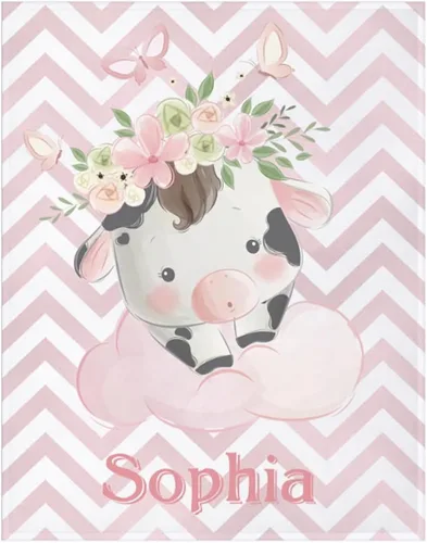 Miniatura 19 de Artsadd Manta de bebé personalizada para niños y niñas con nombre, manta personalizada con nombre de bebé con patrón de unicornio, manta