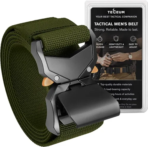 Miniatura 9 de TECEUM Tactical Belt – Heavy-Duty & Quick Release – Military, Work, Rigger, Duty & Utility Belt for Men