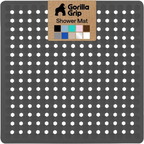 Miniatura 30 de GORILLA GRIP Alfombrilla para bañera patentada, lavable a máquina, con ventosas y orificios de drenaje para mantener las bañeras limpias, suave