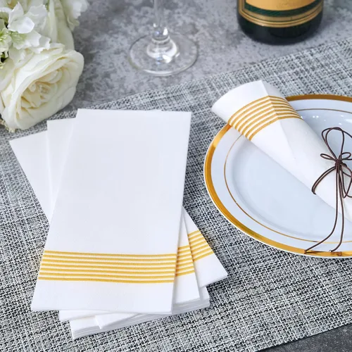Miniatura 3 de LITOPAK Paquete de 300 toallas desechables para invitados, toallas de mano desechables para baño, servilletas de papel para la cocina, suaves