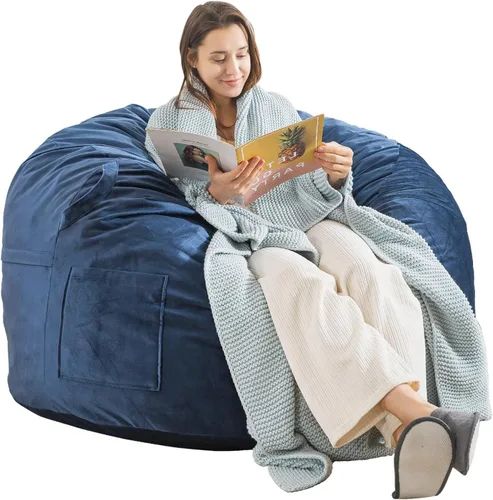 Miniatura 15 de EDUJIN Puf de espuma viscoelástica para adultos, funda de terciopelo suave, elegante sofá para sala de estar, práctico bolsillo y diseño de asa