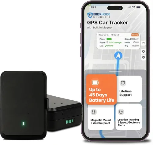 Brickhouse Security EON Odyssey - Rastreador GPS para vehículos y activos, batería de larga duración con soporte magnético, alertas de manipulación,