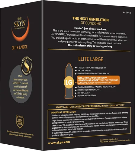 Miniatura 14 de SKYN Elite - Preservativos grandes – 36 unidades – Condones ultrafinos, lubricados sin látex, más largos y anchos para un ajuste más cómodo