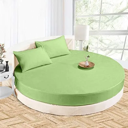 Miniatura 14 de Sábana bajera redonda 100% algodón de 800 hilos, 1 sábana bajera/inferior de 18 pulgadas de profundidad y 2 fundas de almohada, juego de sábanas