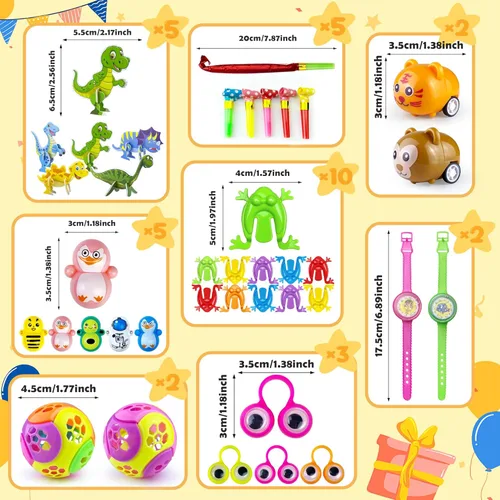 Miniatura 3 de XIPEGPA Surtido de 62 piezas de juguetes de fiesta para recompensas de aula, juguetes a granel, juguetes de fiesta de cumpleaños, bolsas de regalo