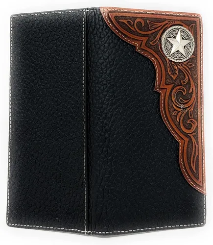 Miniatura 4 de Western Tooled - Cartera de piel auténtica para hombre