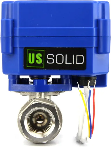 Miniatura 14 de Válvula de bola motorizada de 1/2 pulgada U.S. Solid Brass 9-24V AC/DC de 3 cables con cierre automático de puerto completo con anulación manual