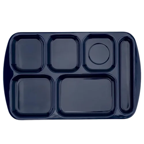 Miniatura 32 de G.E.T. Bandeja escolar para cafetería con 6 compartimentos, para zurdos, 10 x 14 pulgadas, verde bosque (paquete de 4)