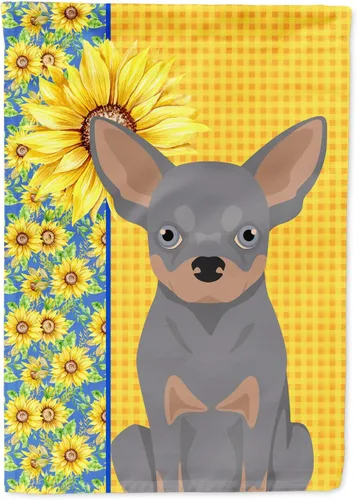 Miniatura 276 de Caroline's Treasures WDK5331CHF - Bandera de verano con diseño de girasoles rojos y blancos, manga grande, para porche, para colgar en la pared