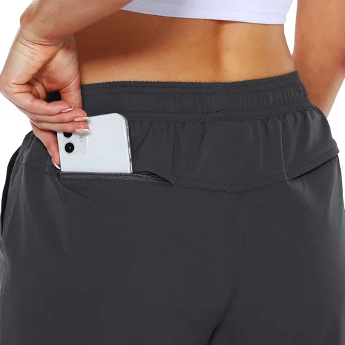Miniatura 7 de Cotton Shorts Summer Sport Solid Compression Womens Cargo Pants 2023 with Pockets Drawstring Trousers High Rise Dark Gray