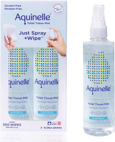 Aquinelle espray para papel higiénico, respetuoso con el medio ambiente y anti-atasca alternativa a toallitas húmedas - simplemente usar en