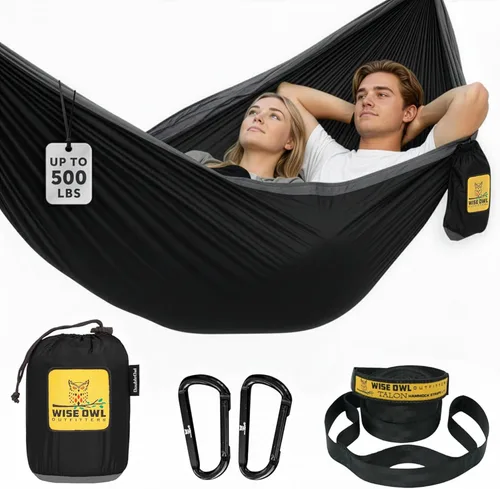 Miniatura 26 de Wise Owl Outfitters Hamaca de camping – Hamaca portátil de 500 libras con correas de árbol – viajes, mochileros, senderismo, equipo de campamento al