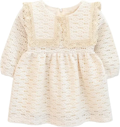 Miniatura 2 de Lilax Vestido de encaje de manga larga para bebé niña Vestido de novia vintage