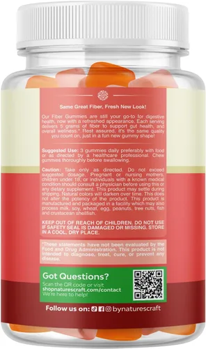 Miniatura 8 de Gomitas de fibra prebiótica sabrosas para adultos, suplemento alto en fibra, vitaminas para adultos con raíz de achicoria soluble en prebióticos