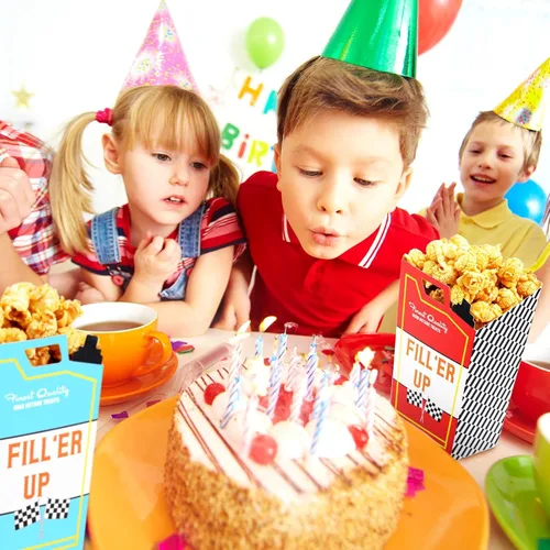 Miniatura 4 de Outus 24 piezas de dos decoraciones rápidas de cumpleaños, latas de combustible, cajas de palomitas de maíz, dulces de palomitas de maíz, contenedor