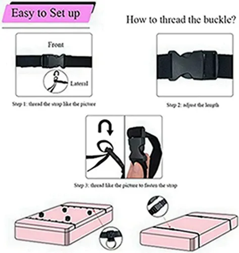 Miniatura 6 de Puños para piernas y tobillos, correas sexuales para cama, collares con cadena y esposas, kit de sujeción sexual debajo del colchón para adultos