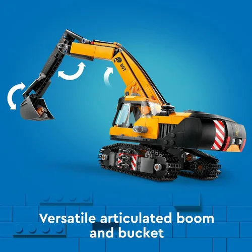Miniatura 4 de LEGO City Excavadora de Construcción Amarilla Juguete Excavadora para Niños y Niñas de 8 Años en Adelante, 3 Minifiguras de Trabajadores