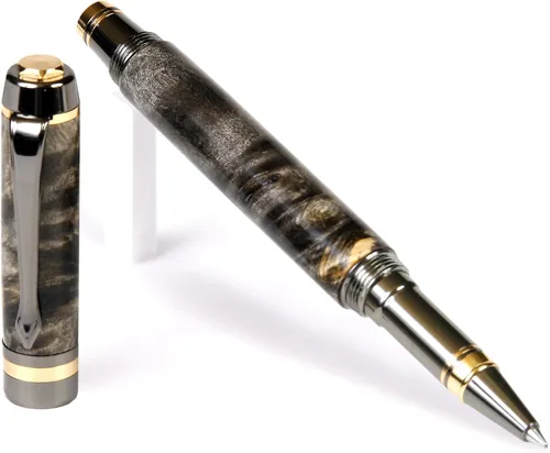 Miniatura 27 de Elite – Bolígrafo de punta rodante, color amarillo de metal de pistola caja Elder Yellow Box Elder