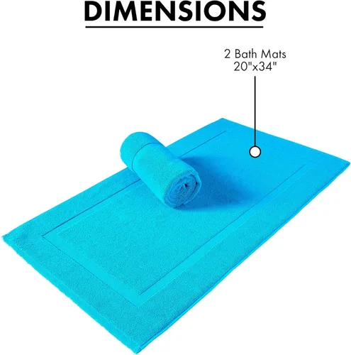 Miniatura 5 de Juego de alfombra de baño 100 % de algodón turco para hotel y spa de lujo y opciones de tapete de baño de espuma viscoelástica