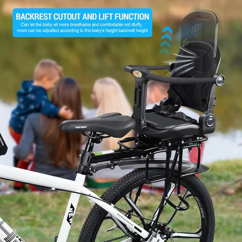 Miniatura 3 de Asiento trasero de bicicleta para niños, asiento trasero de bicicleta para niños, asiento de bicicleta para adultos para bebés de 6 meses a 6 años